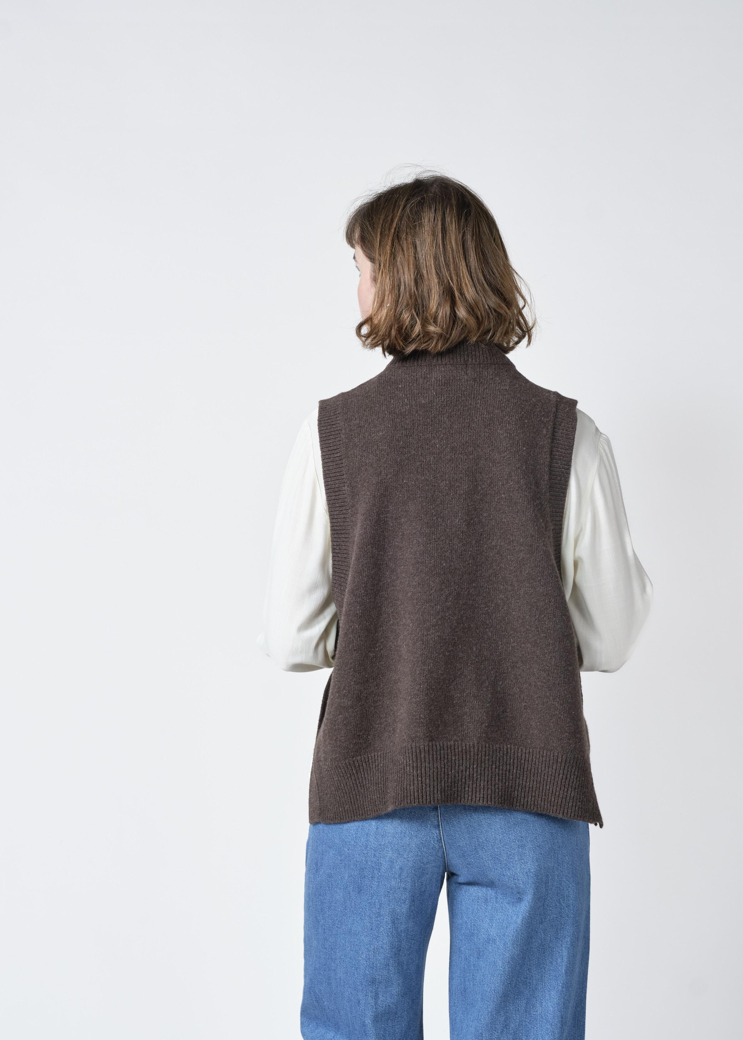 Klitmøller Nala Knit Vest Taupe Damen Pullunder Merino beige braun